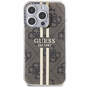 Guess suojakuori iPhone 15 Pro GUHCP15MH4PSEGW 4G Gold Stripe ruskea