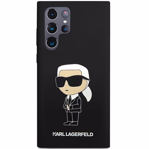 Karl Lagerfeld Suojakuori Samsung Galaxy S24 Ultralle KLHCS24LSNIKBCK musta HC SILICONE NFT IKONIK