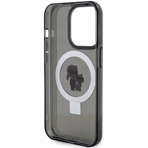 Karl Lagerfeld KLHMP13LHMRSKCK iPhone 13 Pro 6.1 musta/musta kovakuori Ring Stand Karl&Choupette MagSafe