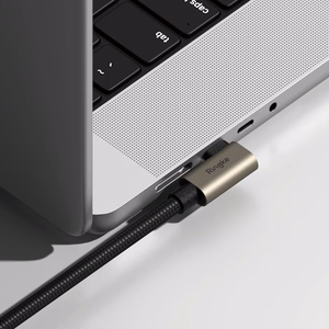Ringke 3.2 gen. 2x2 USB-C PD 3.1 240W 2m kulmakaapeli - musta