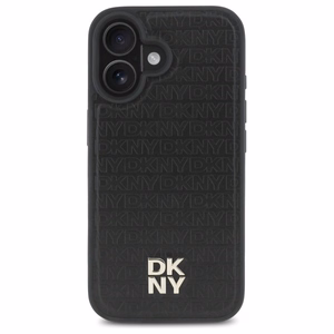DKNY Repeat Pattern Stack Logo MagSafe Suojakuori iPhone 16:lle - musta
