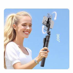 Selfiekeppi Orico SPM190 1/4 tuuman jalusta puhelinkameralle 360 asteen käännöllä Bluetooth 5.2 - musta