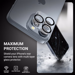 Crong Lens Shield kameran linssien lasisuoja iPhone 16 Pro / 16 Pro Max / 15 Pro / 15 Pro Max -laitteelle
