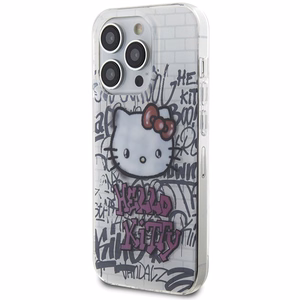 Hello Kitty IML Kitty On Bricks Graffiti Suojakuori iPhone 15 Pro Max:lle - valkoinen