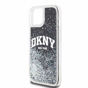 DKNY suojakuori iPhone 15 6,1' HC DKHCP15SLBNAEK musta HC nestemäiset kimalteet kaarilogolla