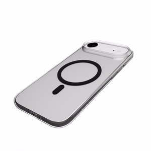 Puro Lite Mag TPU+PC suojakuori MagSafe-yhteensopiva iPhone 17 Air:lle - läpinäkyvä mustalla renkaalla