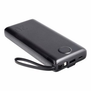 Ulkoinen akku Veger C20 (W2047 / W2059) 20000 mAh sisäänrakennetuilla Micro-USB-kaapeleilla / Type C / Lightning musta