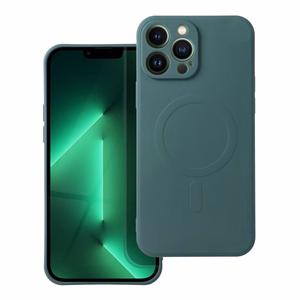 Suojakuori Samsung A37:lle Silicone Mag Cover MagSafe-yhteensopiva vihreä