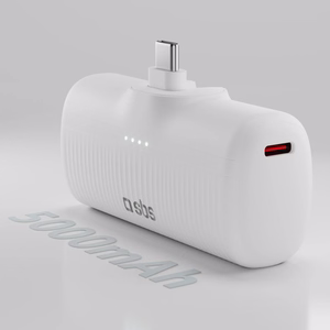 SBS EcoPower 5000 mAh 10W Powerbank with Built-in USB-C Port - White