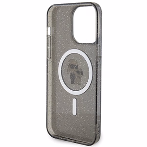 Karl Lagerfeld Karl&Choupette Glitter MagSafe case for iPhone 15 Pro Max - black