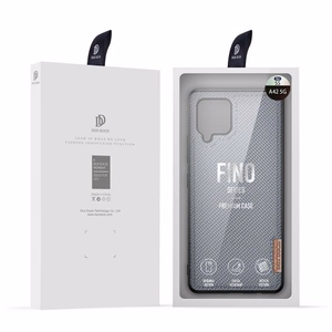 Dux Ducis Fino kotelo päällystetty nylon materiaalia Samsung Galaxy A42 5G harmaa