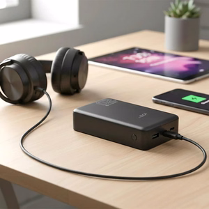Varavirtalähde 20 000mAh, 1x USB, 2x USB-C, 20W, QC4+, LCD-näyttö, musta