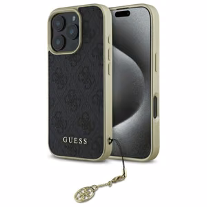 Guess 4G Charms Collection suojakuori iPhone 16 Pro Max:lle - musta