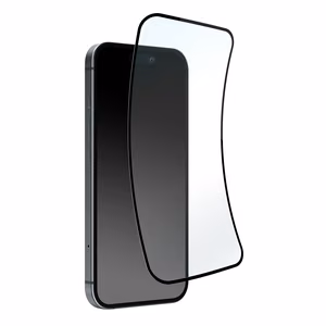 Puro Flexible Glass D3O Hybridilasi mustalla kehyksellä iPhone 16 Plus:lle / iPhone 15 Pro Max:lle / iPhone 15 Plus:lle