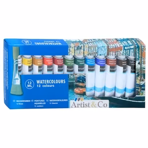 Vesivärit 12 ml:n tuubeissa, 12 kpl