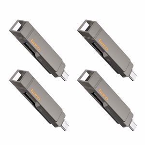Pendrive 128GB USB 3.2 (USB A + USB C) Hoco UD15 harmaa