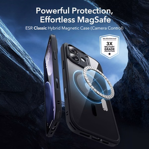 ESR Classic Hybrid MagSafe + Tempered Glass Set for iPhone 17 - Clear Black