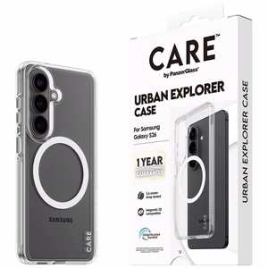 CARE by PanzerGlass Urban Explorer läpinäkyvä suojakuori valkoisella Qi:llä Samsung Galaxy S26