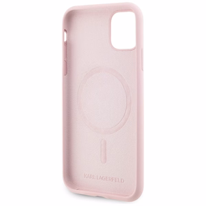 Karl Lagerfeld Silikoninen Karl&Choupette MagSafe iPhone 11:lle Suojakuori - Vaaleanpunainen