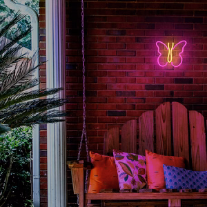 Neon LED valo BUTTERFLY vaaleanpunainen NNE03 Neolia