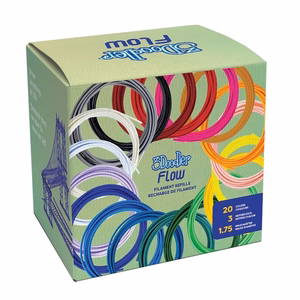 3Doodler Filament FLOW 20 PLA 20 Farben Nachfüllpack Polylactic acid (PLA) Black, Blue, Dark Green, Dark pink, Gold, Green, Lilac, Navy, Orange, Pink, Transparent, White, Yellow