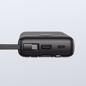 Ulkoinen akku Veger C20 (W2047 / W2059) 20000 mAh sisäänrakennetuilla Micro-USB-kaapeleilla / Type C / Lightning musta