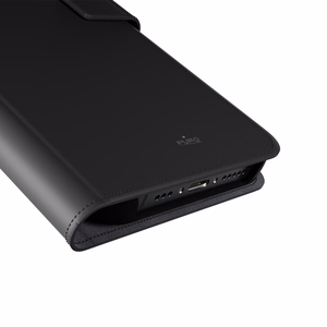 Puro Wallet Detachable MagSafe 2in1 PU-nahkainen Suojakuori läpällä ja lompakolla iPhone 16 Prolle - musta