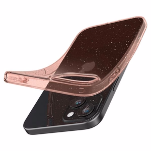 Spigen Liquid Crystal Glitter iPhone 15 Plus Suojakuori - Vaaleanpunainen/Kirkas
