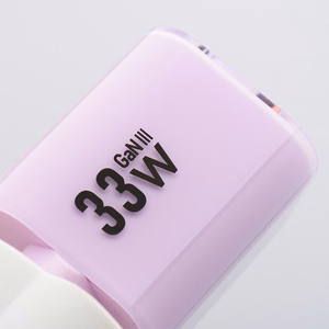 Phone charger Forcell F-Energy GaN III Crystal Color USB C + USB A QC4.0 PD 33W + silicone cable USB C to USB C VT-41 purple 0INT
