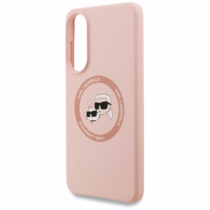 Karl Lagerfeld Magneettinen Silikoninen Suojakuori Samsung Galaxy S25 Edge:lle - Vaaleanpunainen