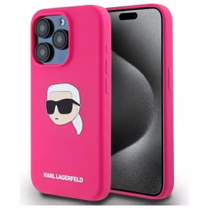 Karl Lagerfeld KLHMP15XSKHPPLF iPhone 15 Pro Max 6.7 fuksia/fuksia kovakuori Silikoninen Karl Head Print MagSafe