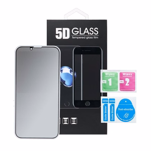 5D Full Glue Karkaistu lasi - iPhone 13 Pro:lle (Privacy) musta