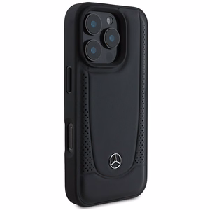 Mercedes Nahkainen Urban Suojakuori iPhone 16 Pro Max:lle - Musta
