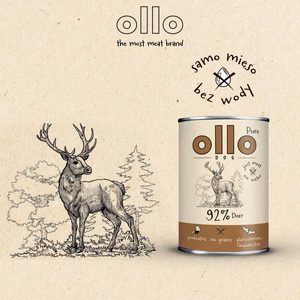 OLLO Pure Deer -koirien märkäruoka, 850 g