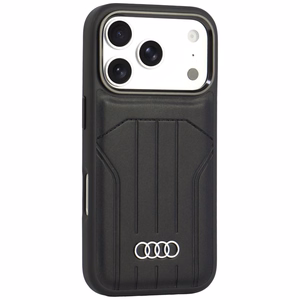Audi -keinonahkasuojakuori laitteelle iPhone 18 Pro / 17 Pro, MagSafe-yhteensopiva – musta