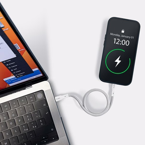 Puro Magneettinen USB-C - USB-C 60W USB 3.2 (20 Gbps) 1m Magneettinen kaapeli - valkoinen