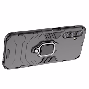 Ring Armor panssari Suojakuori Samsung Galaxy A24 4G:lle Magneettinen pidike sormusrengas musta
