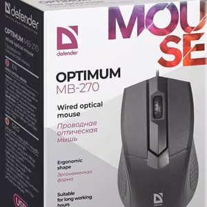 Defender Optimum MB-270 Hiiri toimistokäyttöön oikeakätinen USB Type-A optinen 1000 DPI