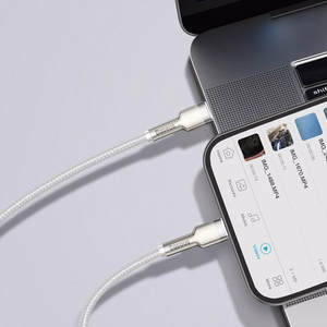 Baseus Cafule -kaapeli USB-C - Lightning, PD, 20W, 2m, valkoinen