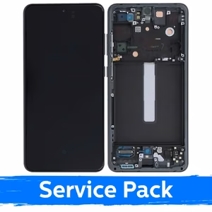 LCD Display Compatible With Samsung G990 S21 FE 5G With Frame / Graphite / (Service Pack)