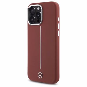 Mercedes Silikoninen White Stripe MagSafe suojakuori iPhone 16 Pro Max:lle - punainen