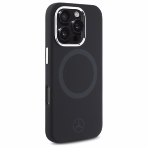 Mercedes Silikoninen Tonal Logo MagSafe suojakuori iPhone 16 Pro:lle - musta