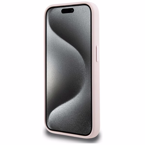 Karl Lagerfeld silikoninen Shadow Metal Initial MagSafe suojakuori iPhone 15 Pro:lle - vaaleanpunainen