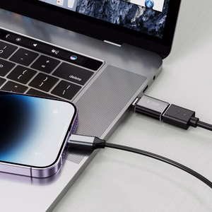 Tech-Protect UltraBoost Lightning (uros) / USB-A (naaras) OTG sovitin - musta