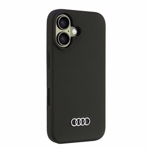 Audi Silikoninen Suojakuori iPhone 16 6.1" Musta/Musta Kova Suojakuori AU-LSRIP16-Q3/D1-BK
