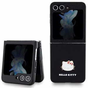 Hello Kitty Metal Logo Kitty Head Suojakuori Samsung Galaxy Z Flip 5:lle - musta