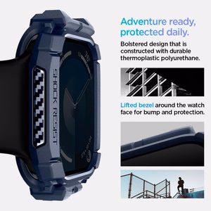Spigen Rugged Armor Case for Apple Watch 10 46mm - Navy Blue