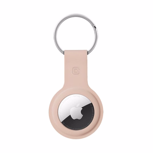 Crong Silicone case for Apple AirTag 1 / 2, with key ring, sand pink