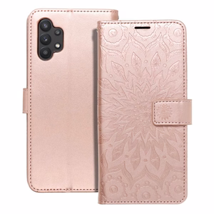 MEZZO Book-suojakuori Samsung A32 5G:lle mandala Rose Gold