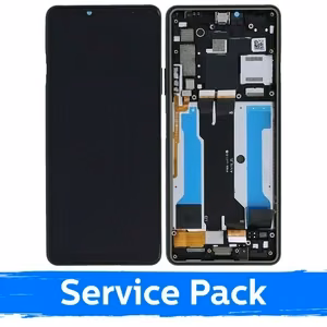 LCD-näyttö yhteensopiva Sony Xperia 10 III musta kehyksellä (Service Pack)